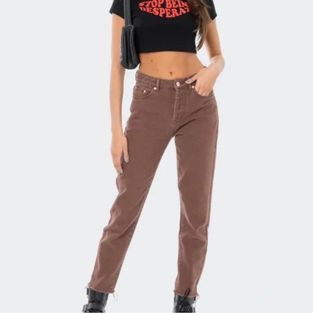Brown Distressed Jeans
